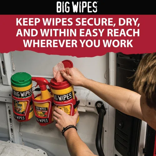 Vista 17 de BIG WIPES Recipiente multisuperficie resistente, paños de limpieza súper absorbentes para manos, superficies y herramientas, recipiente de 80