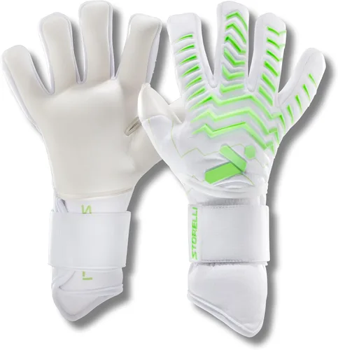 Vista 8 de Guantes de portero Storelli Electric, protección de mano de alto impacto con 5 espinas de dedo extraíbles y correa de muñeca Negro Cargo