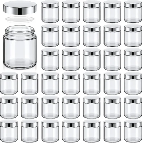 Vista 40 de Norme 24 Frascos de Vidrio de 4 oz con Tapas Herméticos Redondos a Prueba de Fugas Frascos Cosméticos Vacíos con Revestimientos Internos en la Tapa