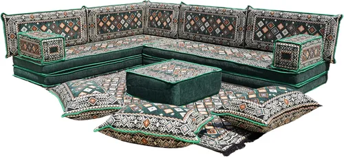 Vista 5 de arabicsofa Cojines modulares étnicos árabes para asientos Majlis - Sofá seccional de esquina para sala de estar