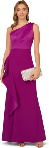 Vista 4 de Adrianna Papell Vestido de crepé de satén con un hombro para mujer