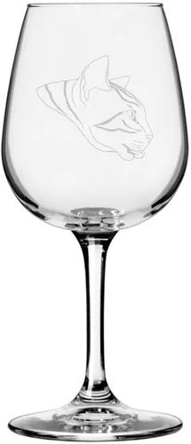 Vista 111 de Copa de vino de 12.75 onzas con temática de gato abisinio grabada para todo uso