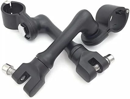 Vista 5 de XKMT-Kit de montaje de clavijas de carretera ajustables en ángulo largo negro compatible con bicicleta con tubo de marco de protector de motor