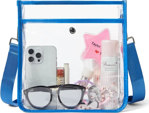 Vista 17 de Bolso Cruzado Transparente Bluome para Eventos en Estadios 12 x 6 x 12, Bolsos Cruzados Transparentes para Mujeres, Aprobado para Conciertos