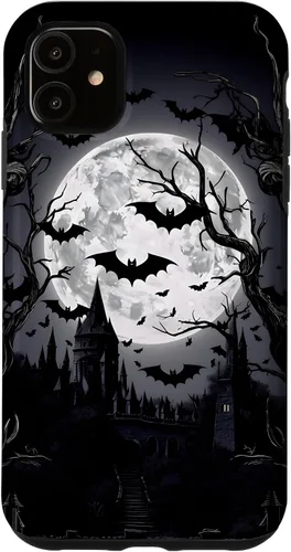 Vista 8 de Goth & Gothic, Bats & Moon, Horror Themed Castle, Dark Emo Case for iPhone 17