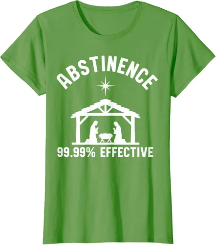 Vista 3 de Abstinence 99.99 Percent Effective Nativity Christmas Joke T-Shirt