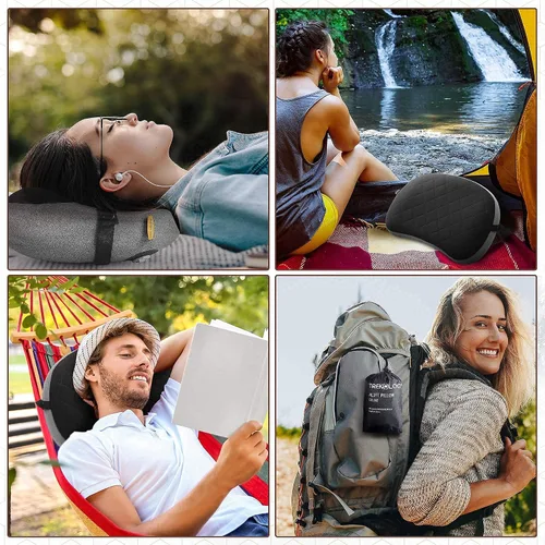 Vista 8 de ALUFT2 - Almohada inflable para campamento, almohada de camping de lujo para mochileros, almohadas de mochilero ultraligera, almohada inflable