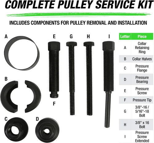 Vista 5 de OEMTOOLS Kit de extractor e instalador de polea de dirección asistida, remueve e instala poleas de bomba de dirección asistida en la mayoría