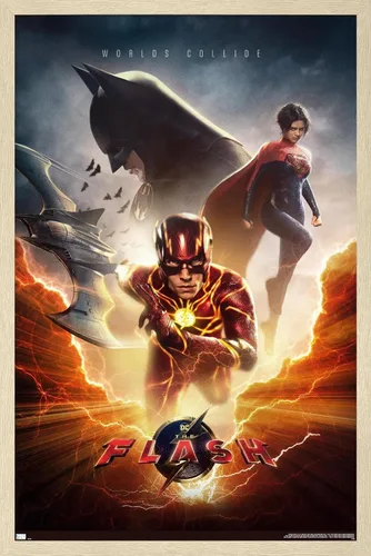 Vista 7 de Trends International DC Comics Movie The Flash - Póster de pared de una hoja, 14.725 x 22.375 pulgadas, versión enmarcada de madera de granero