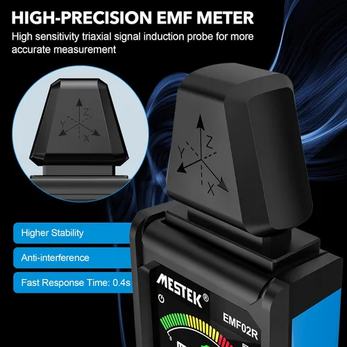 Vista 6 de Medidor EMF, MESTEK 5 en 1 Detector de Radiación EMF Recargable, Detector de Radiación, Medidor de Campo Eléctrico, Medidor de Fuerza de Campo