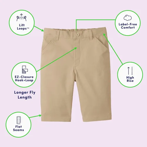 Vista 3 de French Toast Bermudas de sarga elástica adaptativa para niña