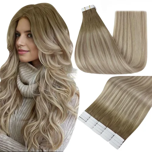 Vista 36 de Full Shine - Extensiones de cabello humano con cinta adhesiva, 10 pulgadas, sin costuras, color 1 negro azabache de 1.06 oz, cinta invisible