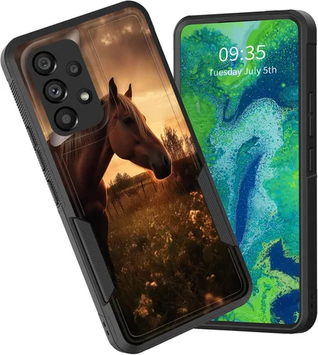 Vista 37 de Funda protectora para Galaxy A13 5G, doble capa híbrida resistente a prueba de golpes, policarbonato duro, silicona suave, TPU, funda protectora