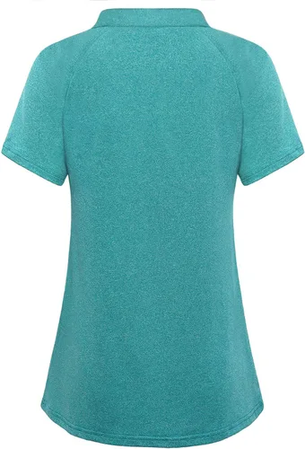 Vista 2 de Miss Fortune Women's Running Tops Zip Up Collarless Tennis Golf Shirts Yoga Gym Workout Tops Shirts Quick Dry