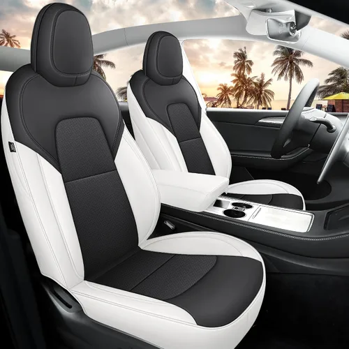 Vista 14 de Funda de asiento para modelo 3 2017 2018 2019 2020 2021 2022 2023, funda de asiento personalizada para Tesla Model 3, compatible con bolsa de aire