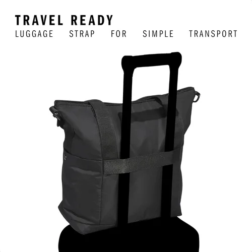 Vista 4 de adidas Bolso grande para mujer, bolsa de gimnasio con correa para el hombro, Negro2.0, All Me Tote para mujer, bolso cruzado grande con correa