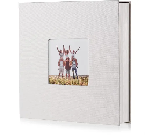 Vista 43 de HoneyTolly Álbum de fotos autoadhesivo para fotos de 4 x 6 imágenes, cubierta magnética de lino, 15 hojas/30 páginas en blanco para bodas Beige claro
