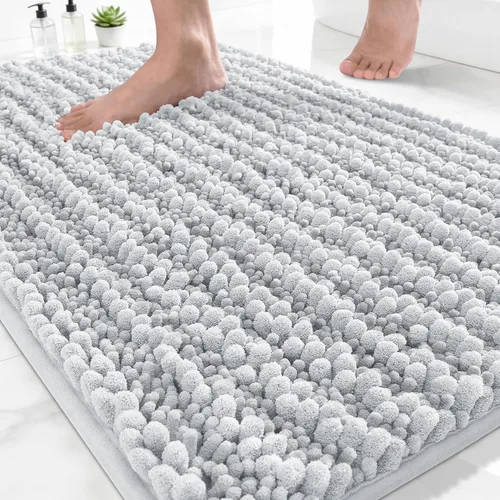 Vista 68 de Yimobra Alfombras de Baño Antideslizantes Lavables - Alfombra de Baño de Chenilla Ultra Suave Absorbente, Alfombra Peluda de Secado Rápido para Negro