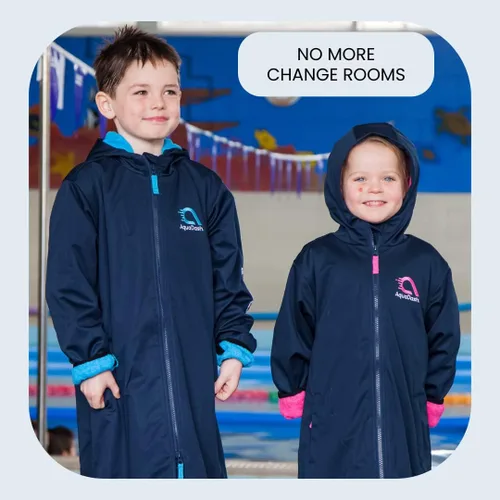 Vista 3 de AquaDash Parka de natación sostenibles, unisex, para adultos y jóvenes, extra larga, algodón natural, anteriormente grandes parkas de natación