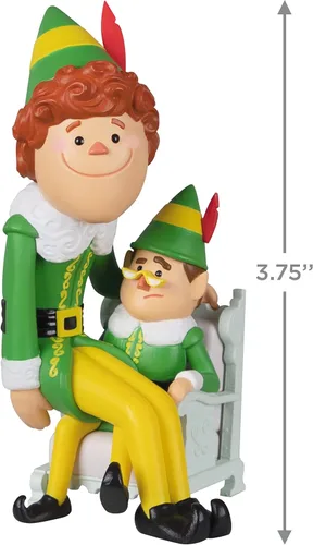 Vista 5 de Hallmark Keepsake Adorno de Navidad 2022, Papa Elf y Buddy The Elf