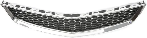 Vista 4 de KUAFU Rejilla delantera inferior compatible con 2010-2015 Chevy Chevrolet Equinox, reemplazo para 25798747 GM1200621, moldura cromada + rejilla