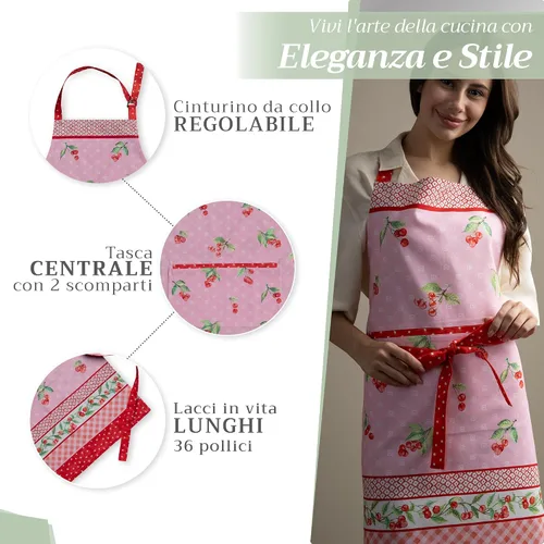Vista 801 de Maison d' Hermine Delantales para mujer con bolsillo, 100% algodón (27.50 x 31.50 pulgadas)