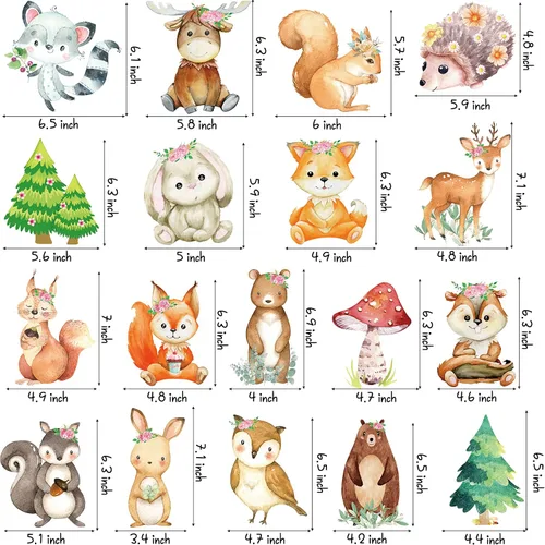 Vista 3 de Decoraciones de fiesta de bosque, 20 piezas de animales del bosque, remolinos colgantes, animales del bosque, decoraciones de techo para decoración