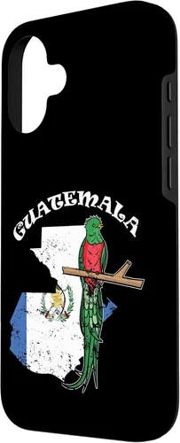 Vista 2 de Funda de recuerdo para iPhone 16 Quetzal de Guatemala con bandera de Guatemala