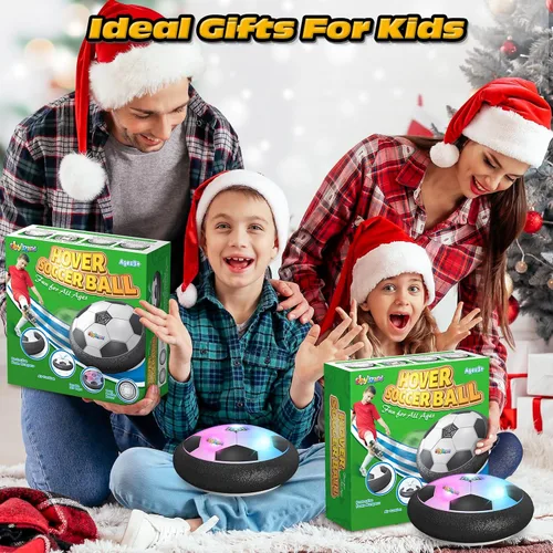 Vista 7 de ShyLizard Juego de 2 Pelotas de Fútbol Hover, Juguetes para Niños de 3, 4, 5, 6, 7, 8 Años, Pelota de Fútbol Infantil con Energía de Aire y Luz LED