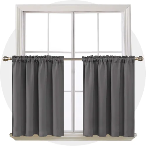 Vista 237 de Deconovo Cortinas opacas, aislamiento térmico, dobladillo para barra, reducción de ruido, certificado Oeko-TEX, cortinas de oscurecimiento