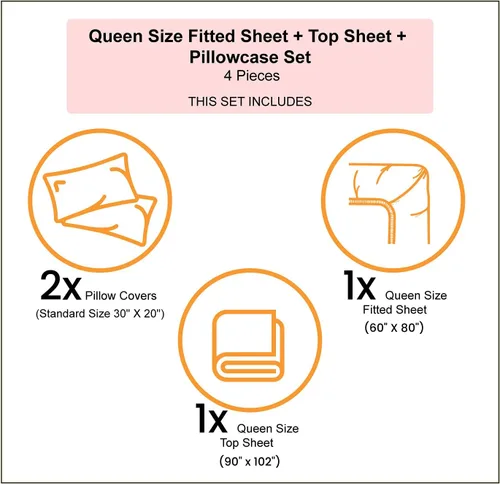 Vista 4 de Ambesonne Tribal Sheet Set, Secret Tribe Pattern in Bohemian Style, Fitted and Flat Sheet with Pillowcases Bedding Accent 4 Piece Set, Queen