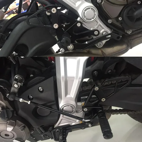 Vista 6 de CNC MT07 13-20 - Juego de clavijas traseras ajustables para motocicleta, pedal de cambio de freno compatible con MT-07 MT07 FZ-07 FZ07 2013 2014