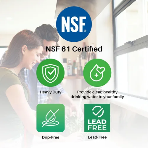 Vista 2 de SpiroPure Grifo RO de aire sin plomo certificado NSF, oro cepillado/bronce/latón, grifo de filtro de agua de reemplazo de ósmosis inversa, grifo