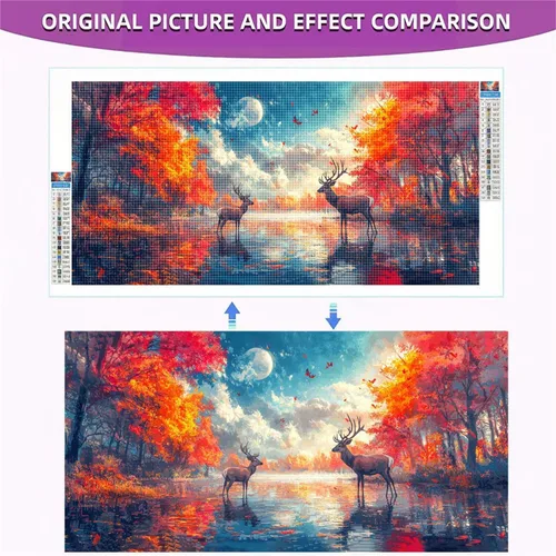 Vista 7 de Tree Deer Diamond Painting Kits for Adults Beginners, 5D Full Drill Diamond Art Kits Gem Art for Home Wall Decor, Rhinestone Embroidery Crafts, DIY