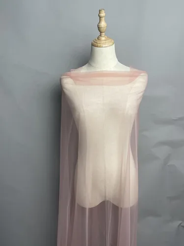 Vista 7 de Tul, tela, malla, color nude, tul elástico de tacto suave 5 yardas (rosa bebé)