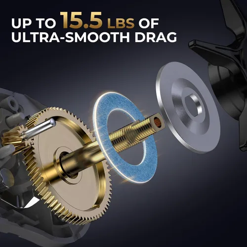 Vista 4 de KastKing Lethal Phantom Baitcasting Fishing Reels with 7.3:1 Gear Ratio