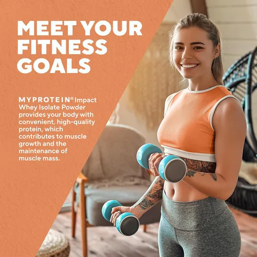 Vista 7 de Myprotein Impact aislado de proteína de suero, 1 kg (40 porciones) Vainilla helado, 22g de proteína, 3.5g de glutamina y 4.5g de BCAA por porción