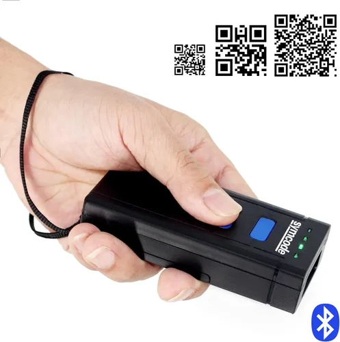 Vista 8 de Symcode Escáner de código de barras Bluetooth 2D, mini escáner de código de barras CMOS inalámbrico de mano 1D 2D con conexión inalámbrica
