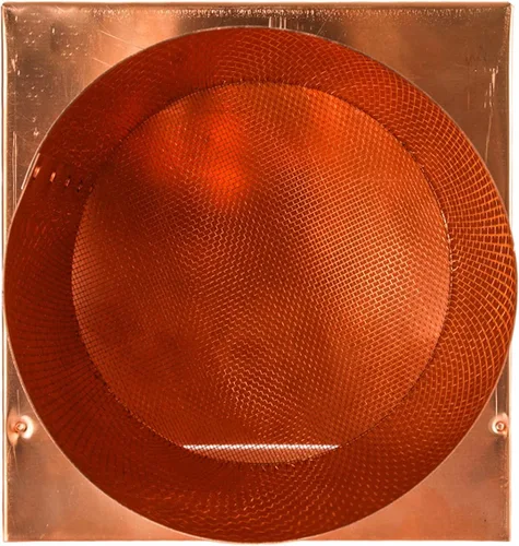 Vista 3 de Ventilación de pared con capucha de cobre con pantalla, utilizada para aplicaciones de admisión de aire, suministro de aire o escape