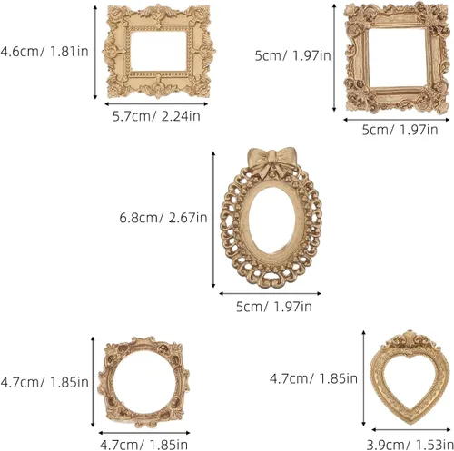 Vista 2 de Levemolo 10pcs Retro European Mini Resin Frames in Tone