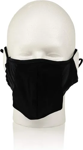Vista 5 de Gator Cases Double-Layer Face Mask with Magnetized Cotton Flap, Ideal for Wind Instrument Performance; Large (GBOM-LARGEBK)