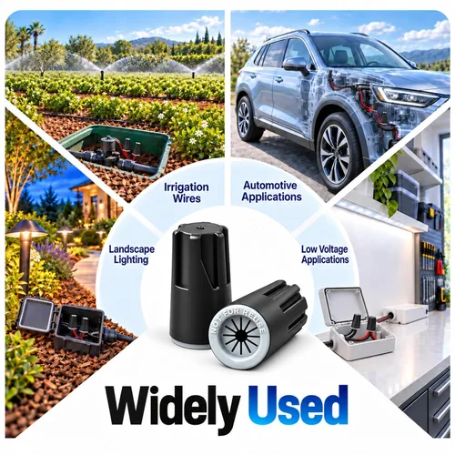 Vista 9 de 30 piezas de conectores de alambre eléctrico impermeables 22AWG-14AWG, tuercas de torsión impermeables para exteriores, tapas de terminal de cable