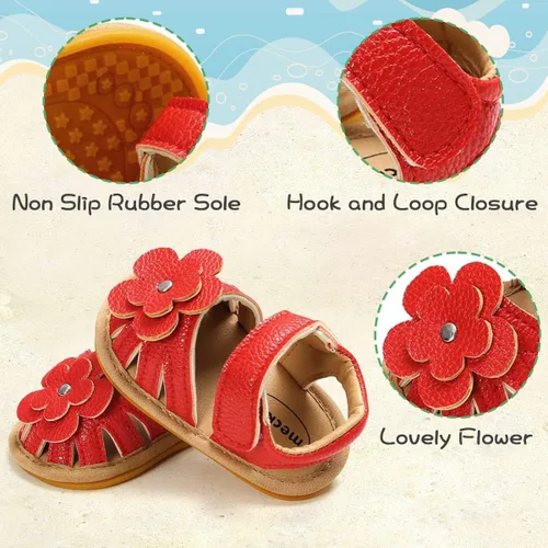 Vista 5 de KIDSUN Baby Girls Boys Sandals Infant Summer Beach Shoes Anti Slip Rubber Sole Outdoor First Walking Crib Shoes
