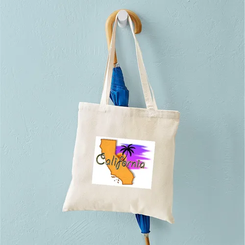 Vista 4 de CafePress California Tote Bag - Bolsa de lona natural, bolsa de compras reutilizable, Caqui