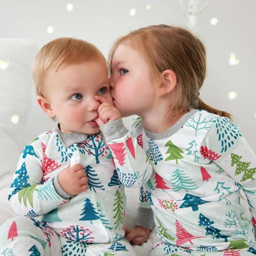 Vista 3 de HonestBaby - Pijama familiar navideña de algodón orgánico