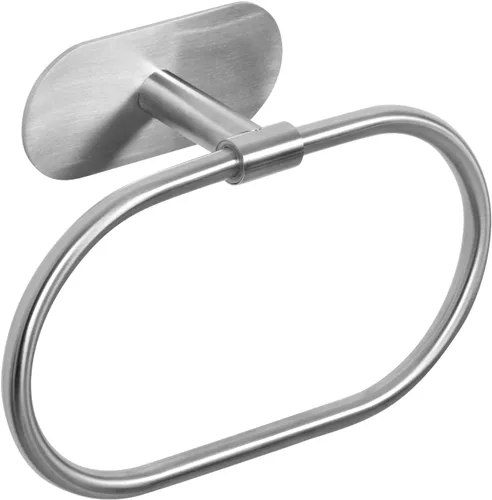 Vista 10 de HouseAid Toallero autoadhesivo para baño, soporte para toallas de mano adhesivo de acero inoxidable, sin perforaciones, moderno colgador de toallas