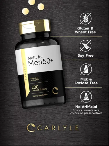 Vista 5 de Carlyle Multivitamin for Men 50+ 200 Count with B Vitamins, Vitamin D, Magnesium & Zinc Non-GMO, Gluten Free Supplement