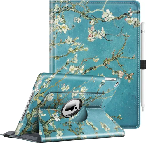 Vista 17 de Fintie - Funda giratoria para iPad 6ª/5ª generación (2018/2017), iPad Air 2 / Air 1 (24.6 cm) - Funda giratoria de 360 grados con pie, función