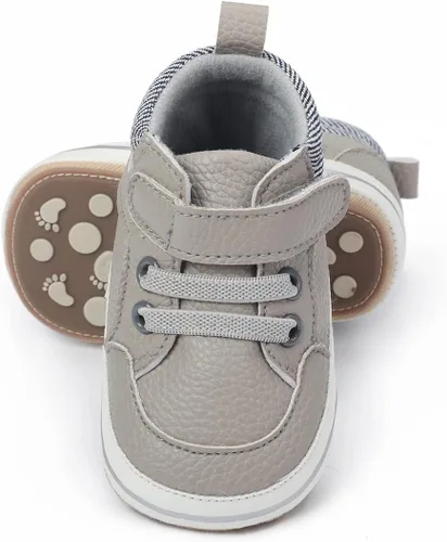 Vista 36 de COSANKIM Zapatos deportivos para bebé niño y niña, zapatos de tobillo altos, antideslizantes, suela suave, zapatos de cuna para niños pequeños