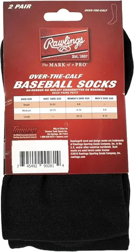 Vista 4 de Rawlings 2 pares Calcetines deportivos BéisbolSoftbol Varios tamañoscolores